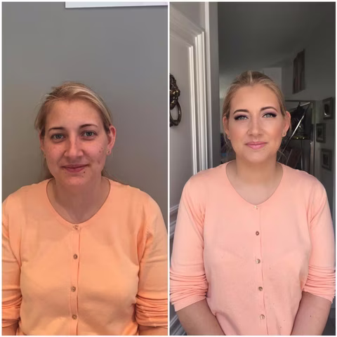 La magie transformatrice du maquillage est mise en évidence dans une image avant et après, révélant la beauté naturelle d'une femme rehaussée avec compétence et soin